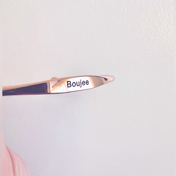 NEW: Stylish Jewelry Custom Made Bangle Bracelets Urban Saying “Bougie” Engraved - Picture 6 of 16
